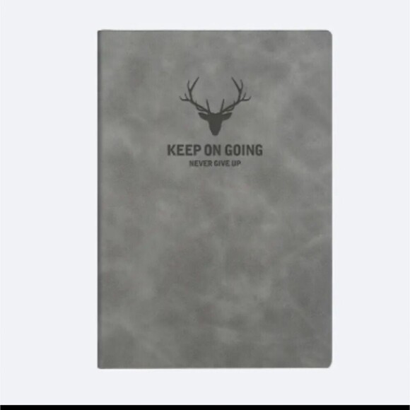 GRAY leather journal notebook manifest diary personalized planner organization - Picture 2 of 11